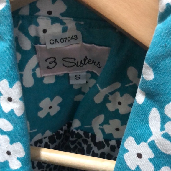 3 Sisters spring flowered coat 3 quarter length sleeves size small - Picture 3 of 4